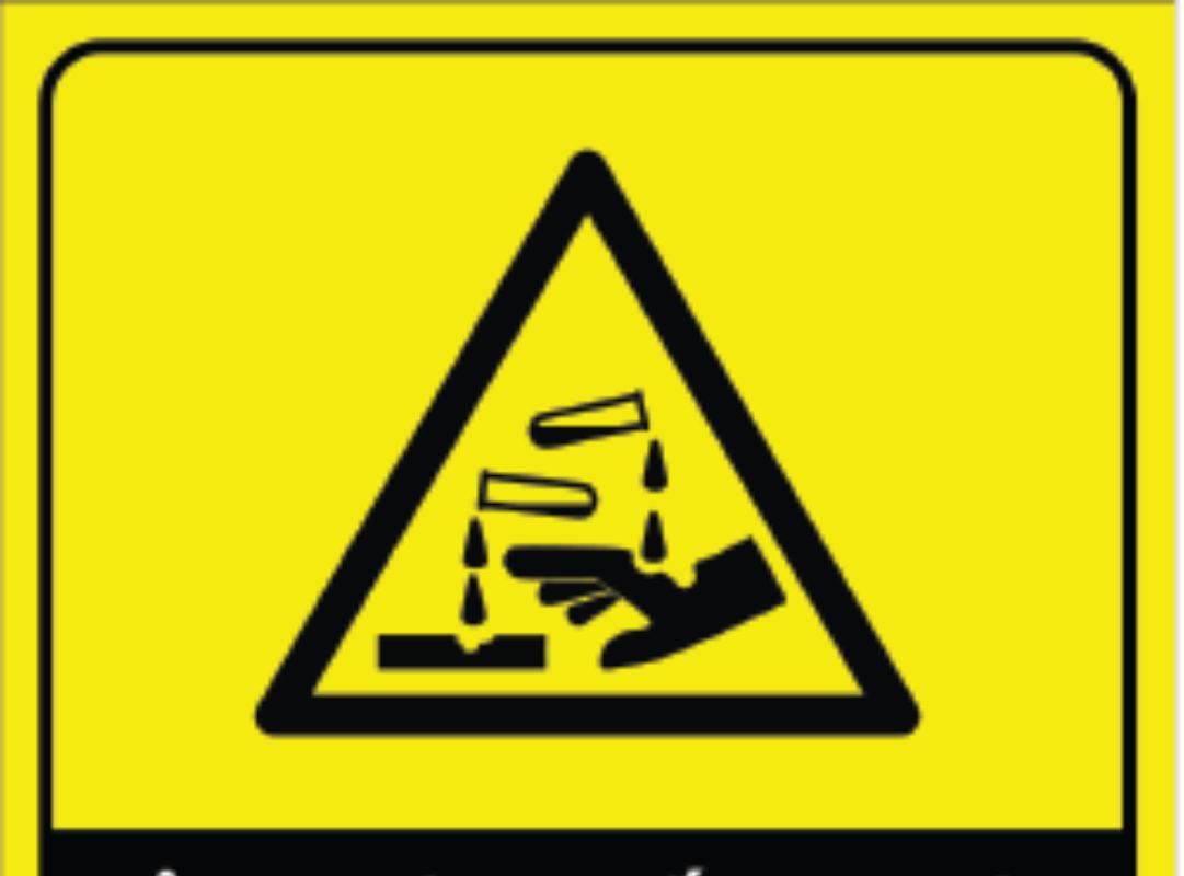 Biểu tượng ăn mòn cảnh báo bỏng da và kim loại